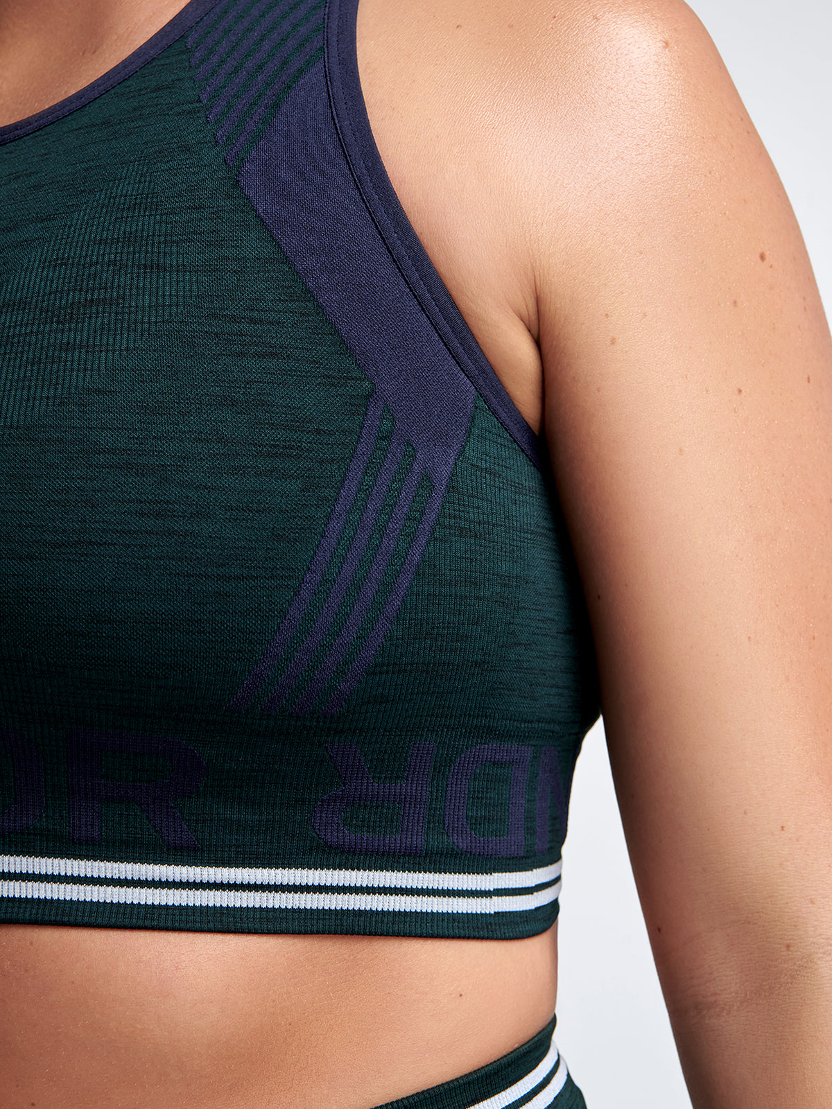 Womens aero dark green high neck sports bra 4