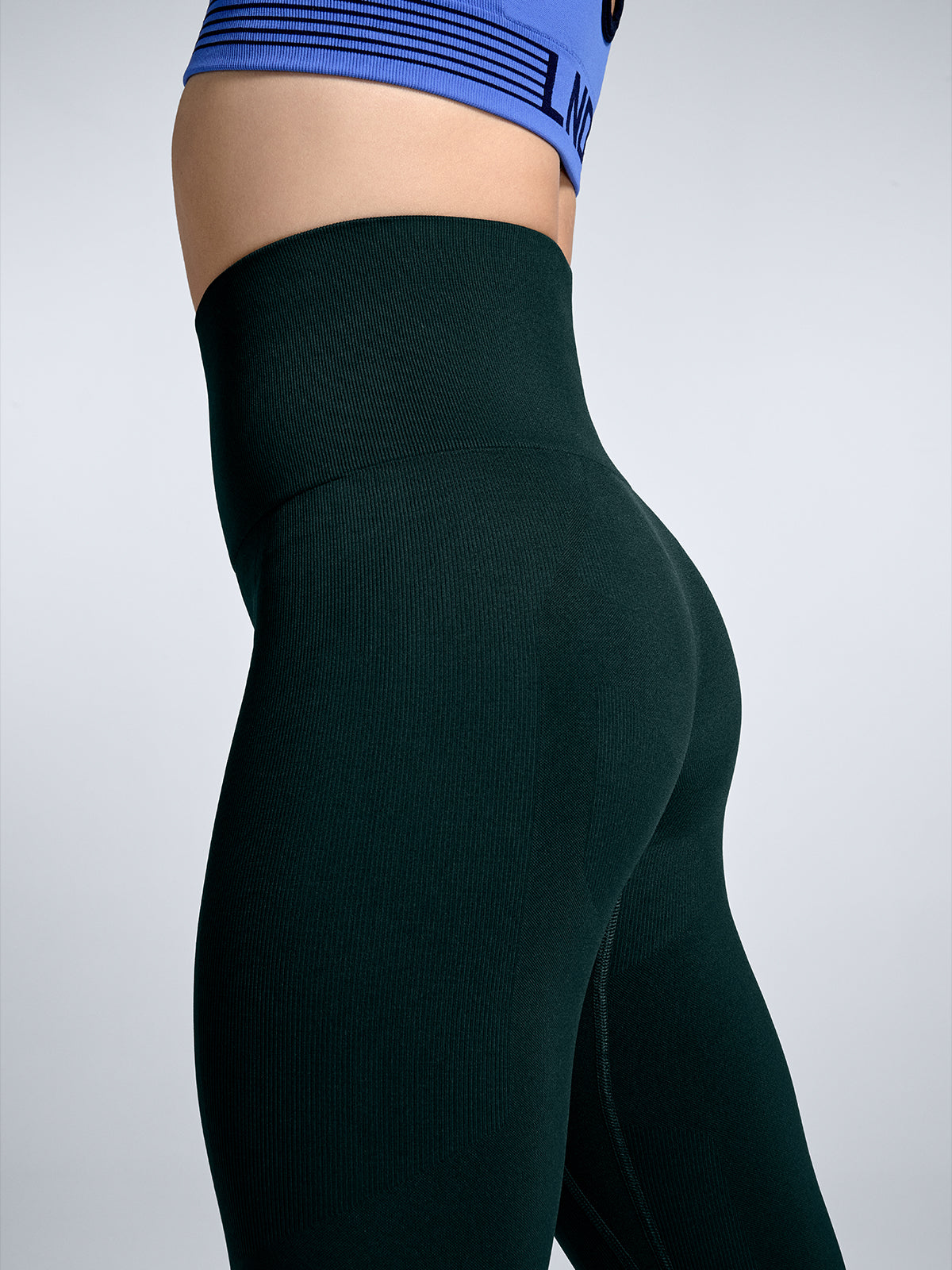 Womens chisel high waisted ankle length dark green leggings 5