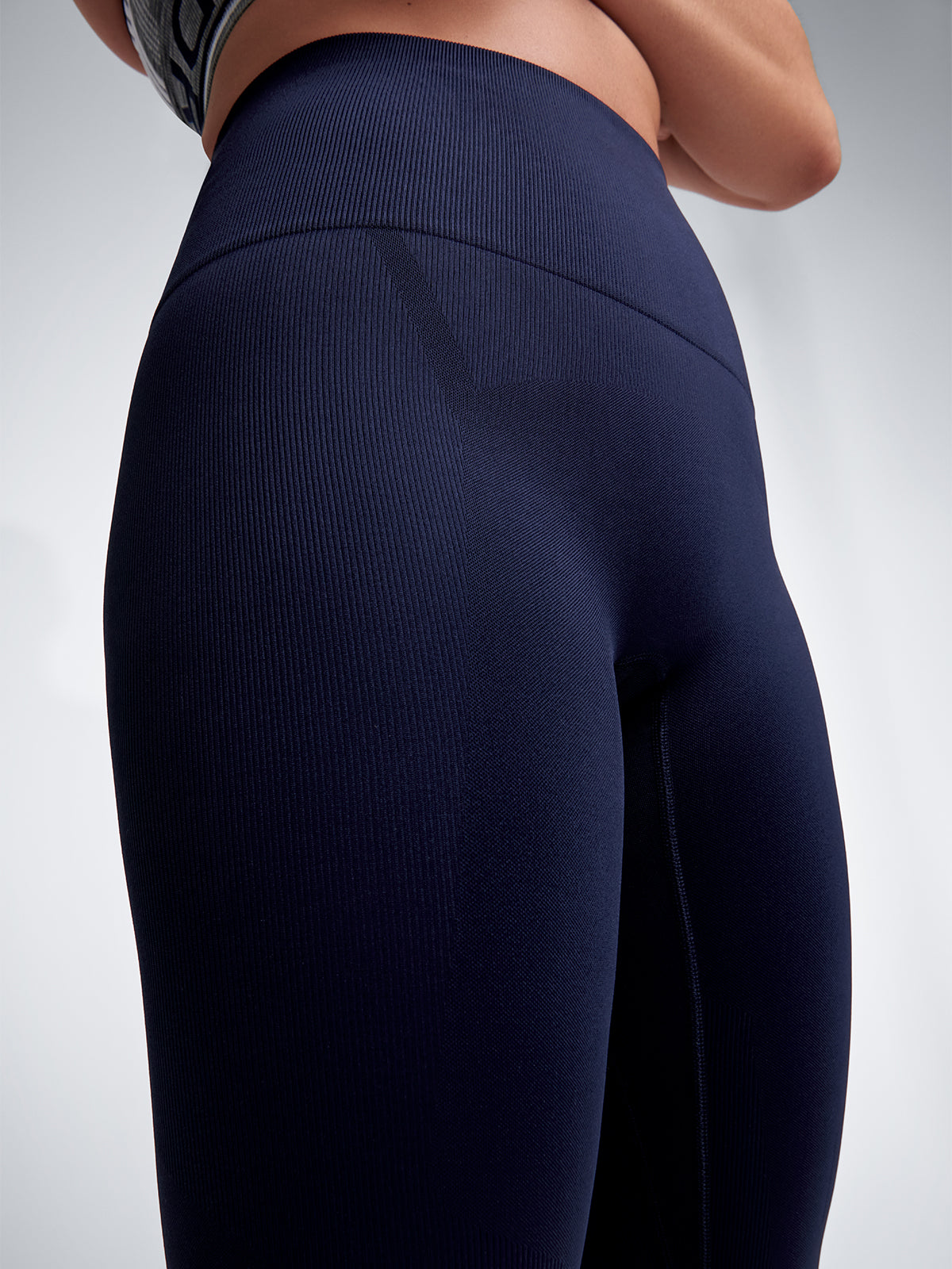 Womens chisel high waisted full length navy blue leggings 1