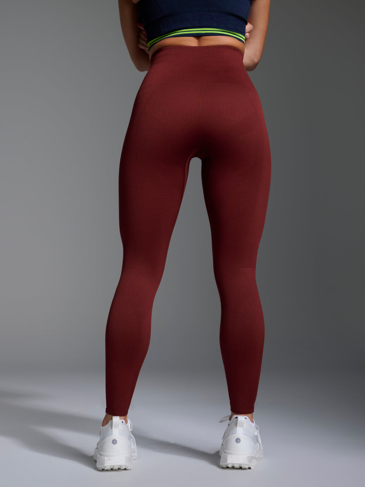 Womens chisel high waisted ankle length red rust leggings 6