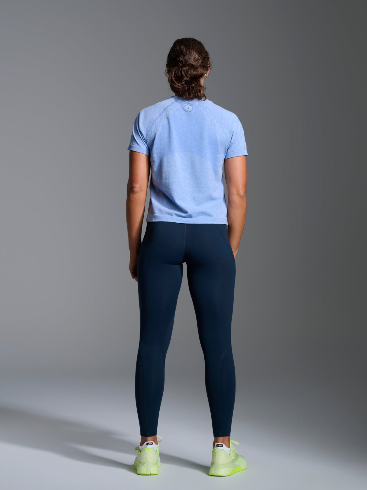 Womens here today cropped blue marl tee 6