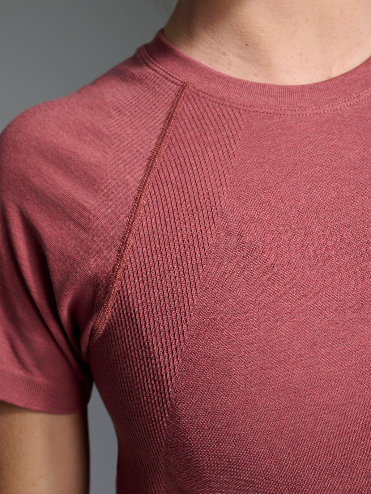 Womens here today cropped red earth marl tee 2