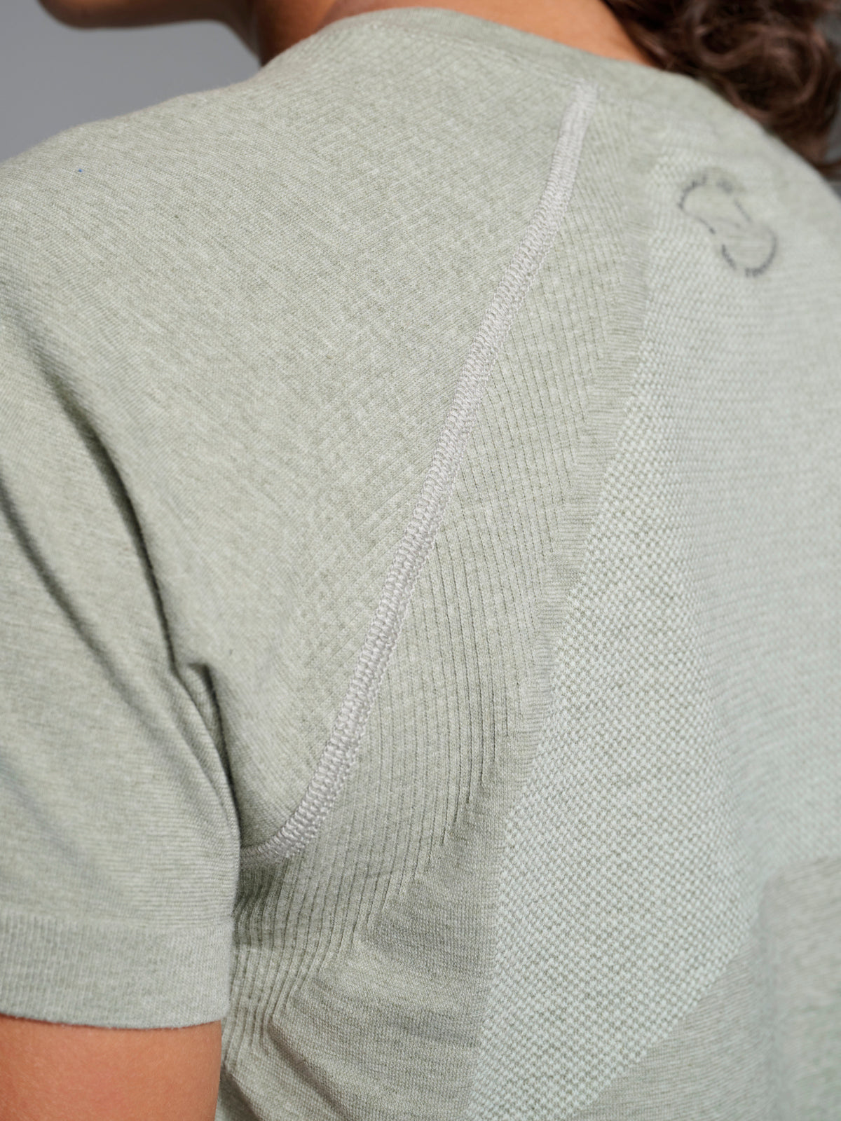Womens here today cropped green sage marl tee 2