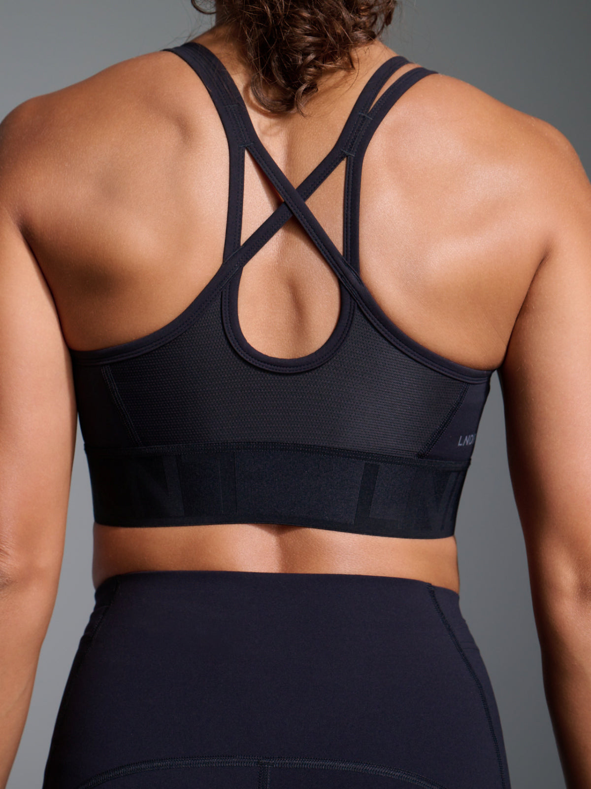 Womens limitless navy black sports bra 2