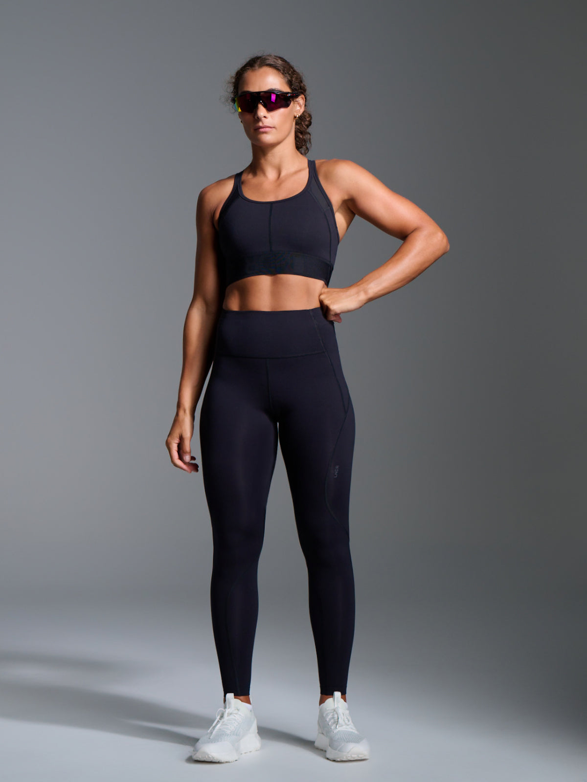 Womens limitless navy black sports bra 5