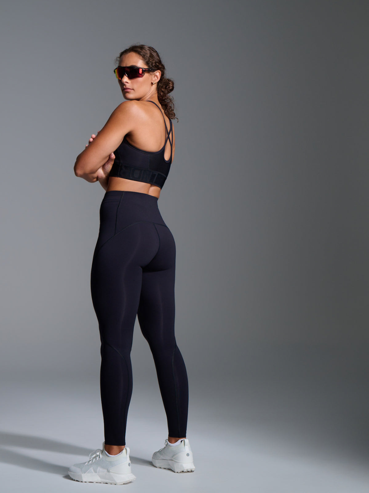Womens limitless navy black sports bra 6