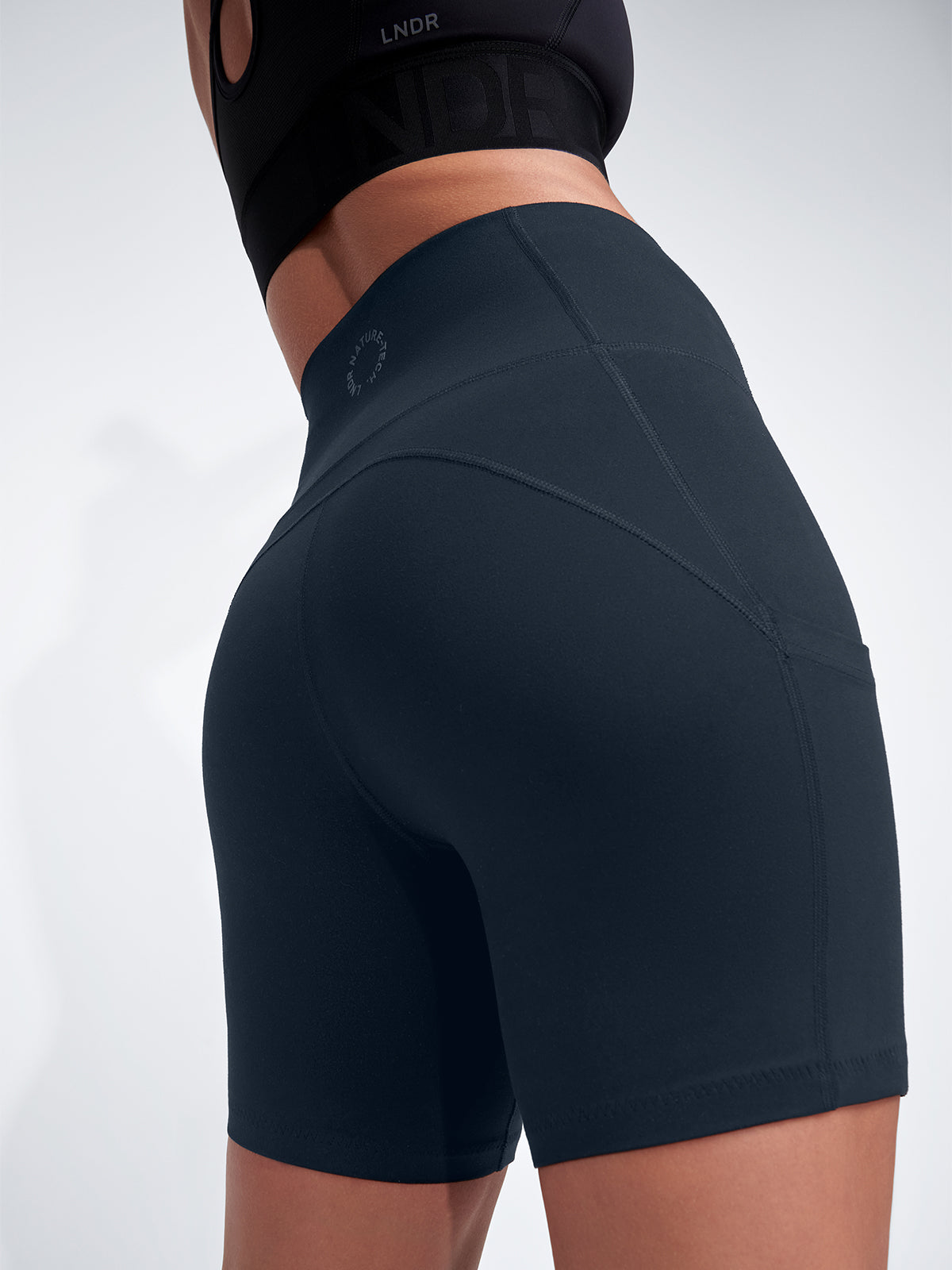 Womens obsession high waisted 6 inch marine blue bike short 1