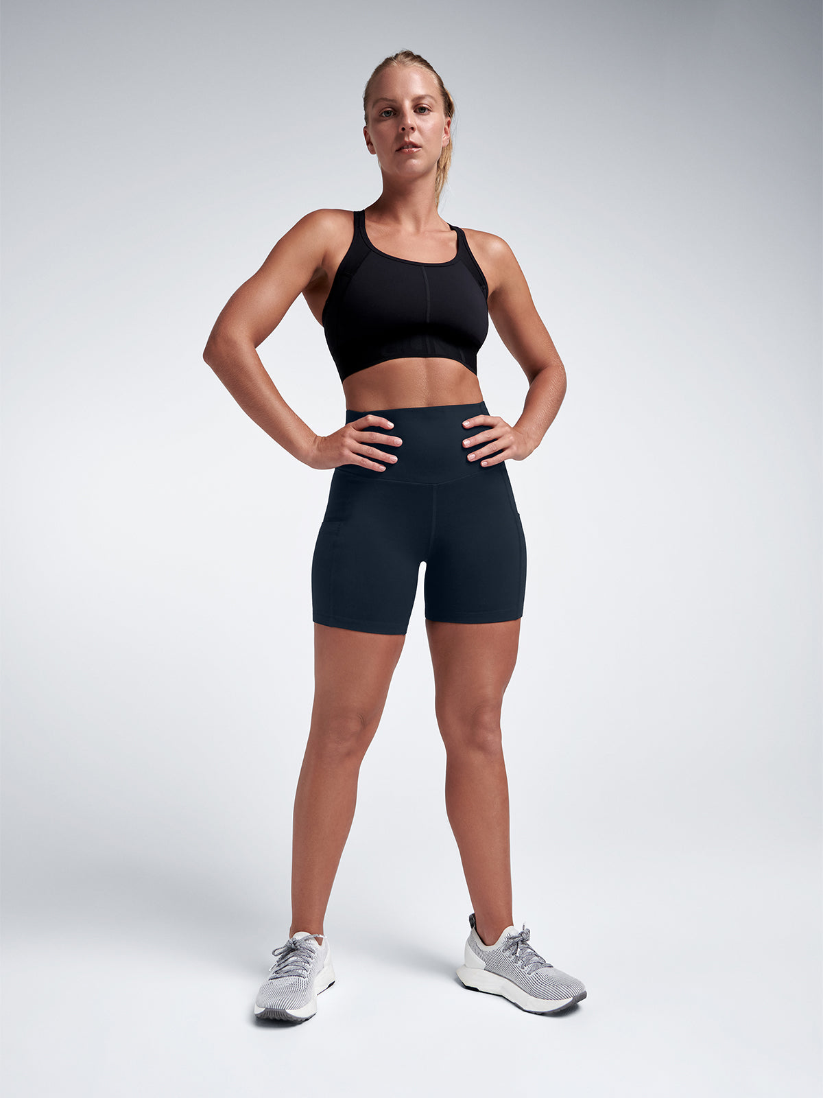 Womens obsession high waisted 6 inch marine blue bike short 2