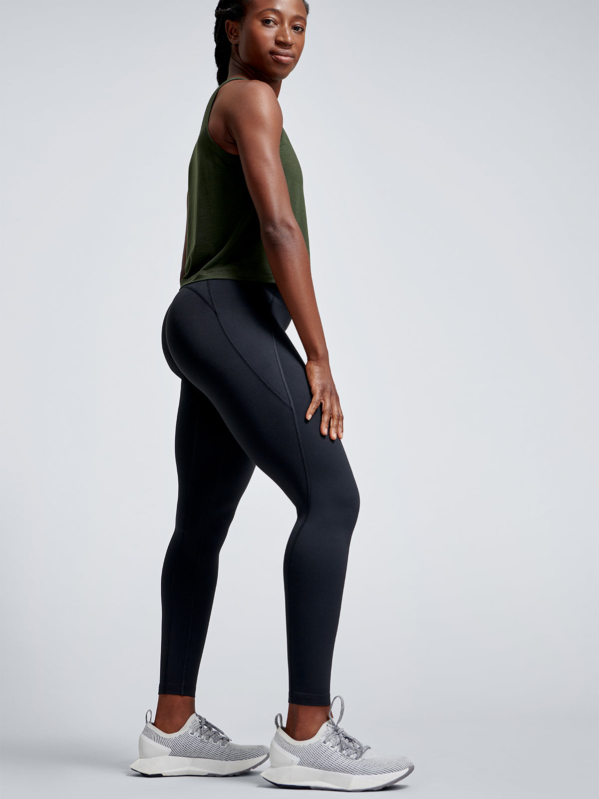 Womens obsession high waisted ankle length black leggings 6