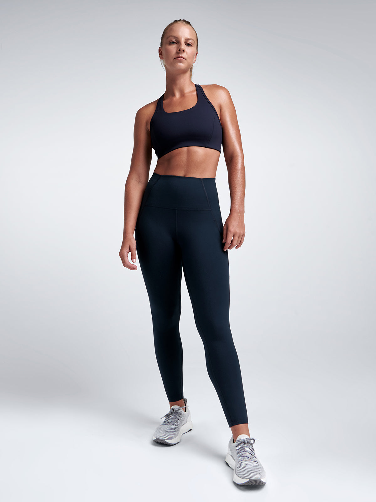 Womens obsession high waisted ankle length marine blue leggings 3