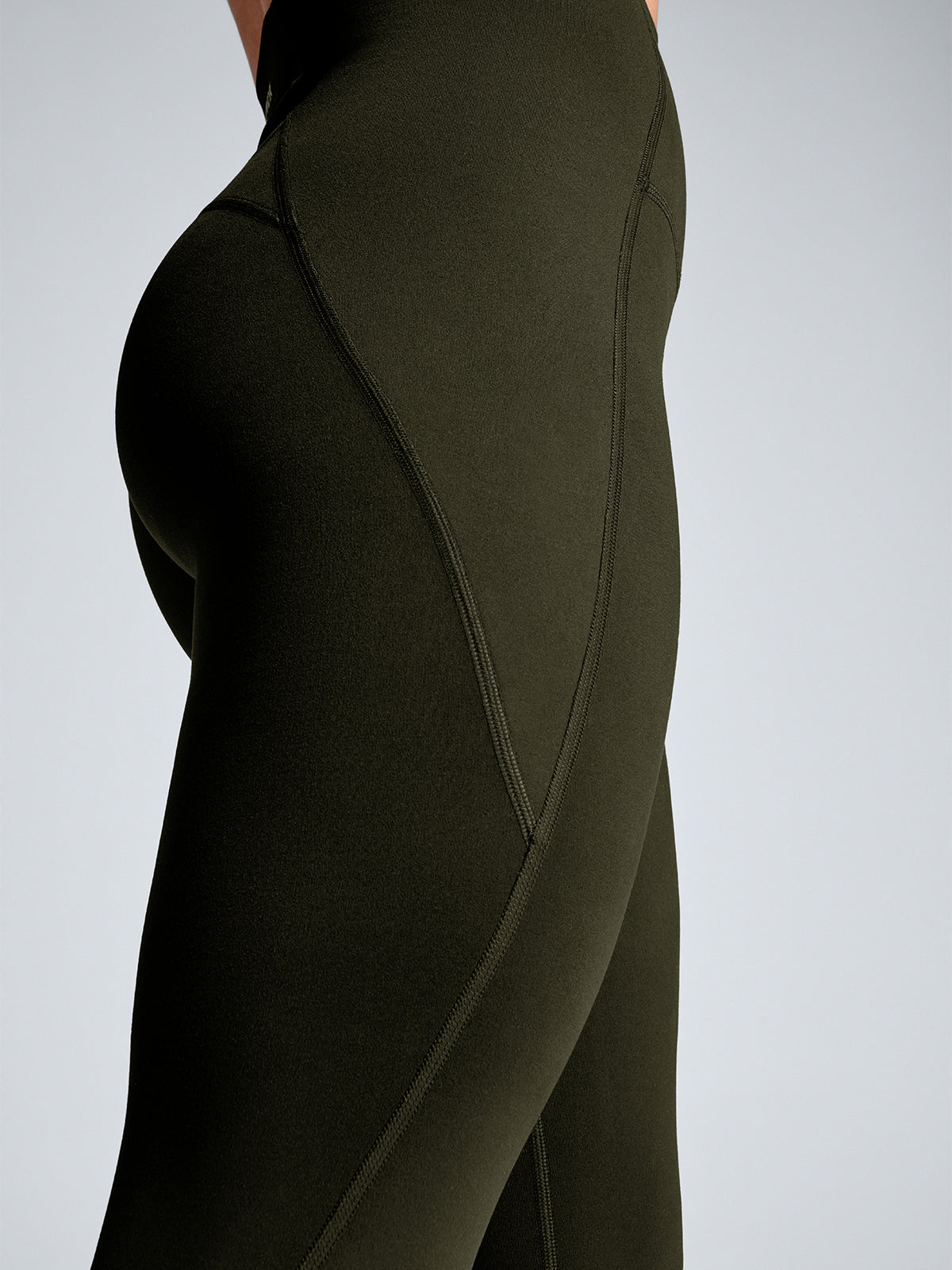 Womens obsession high waisted ankle length olive green leggings 4