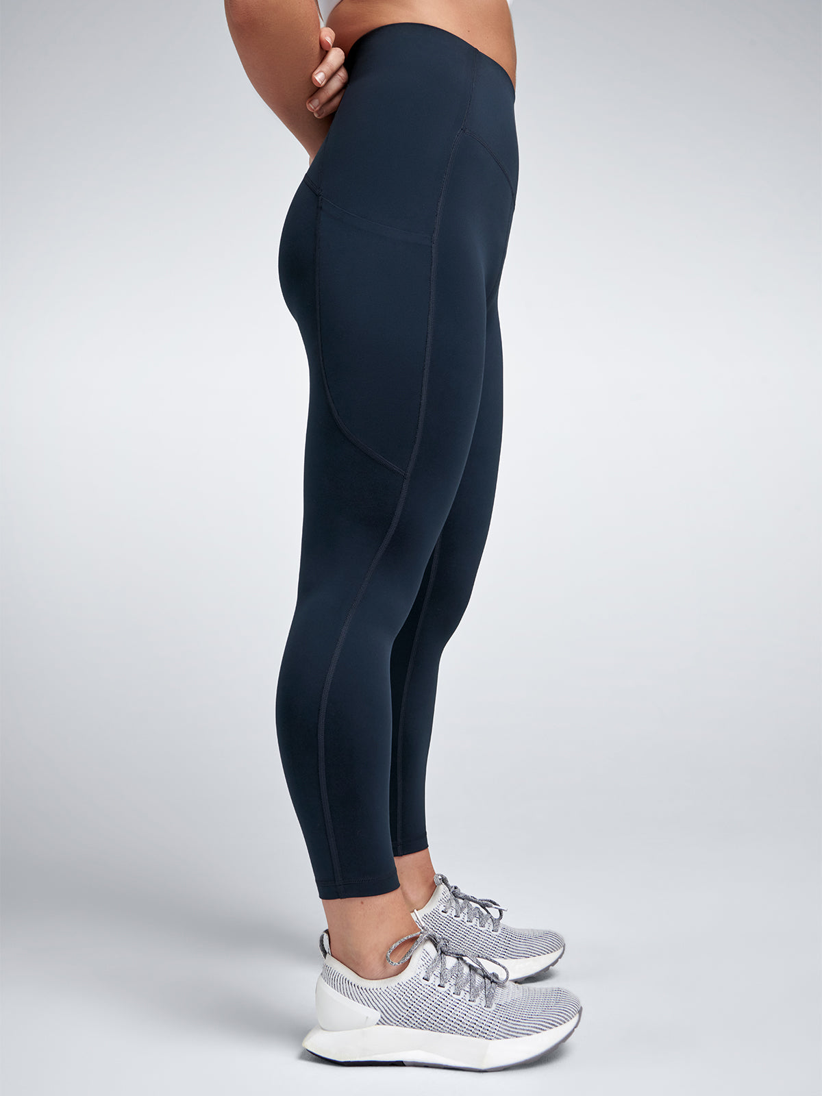 Womens obsession pocket high waisted ankle length marine blue leggings 4
