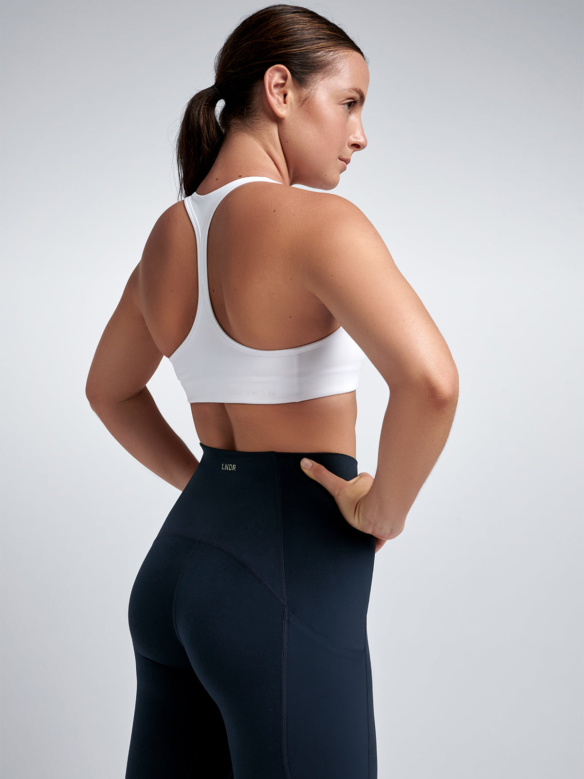 Womens obsession pocket high waisted ankle length marine blue leggings 7
