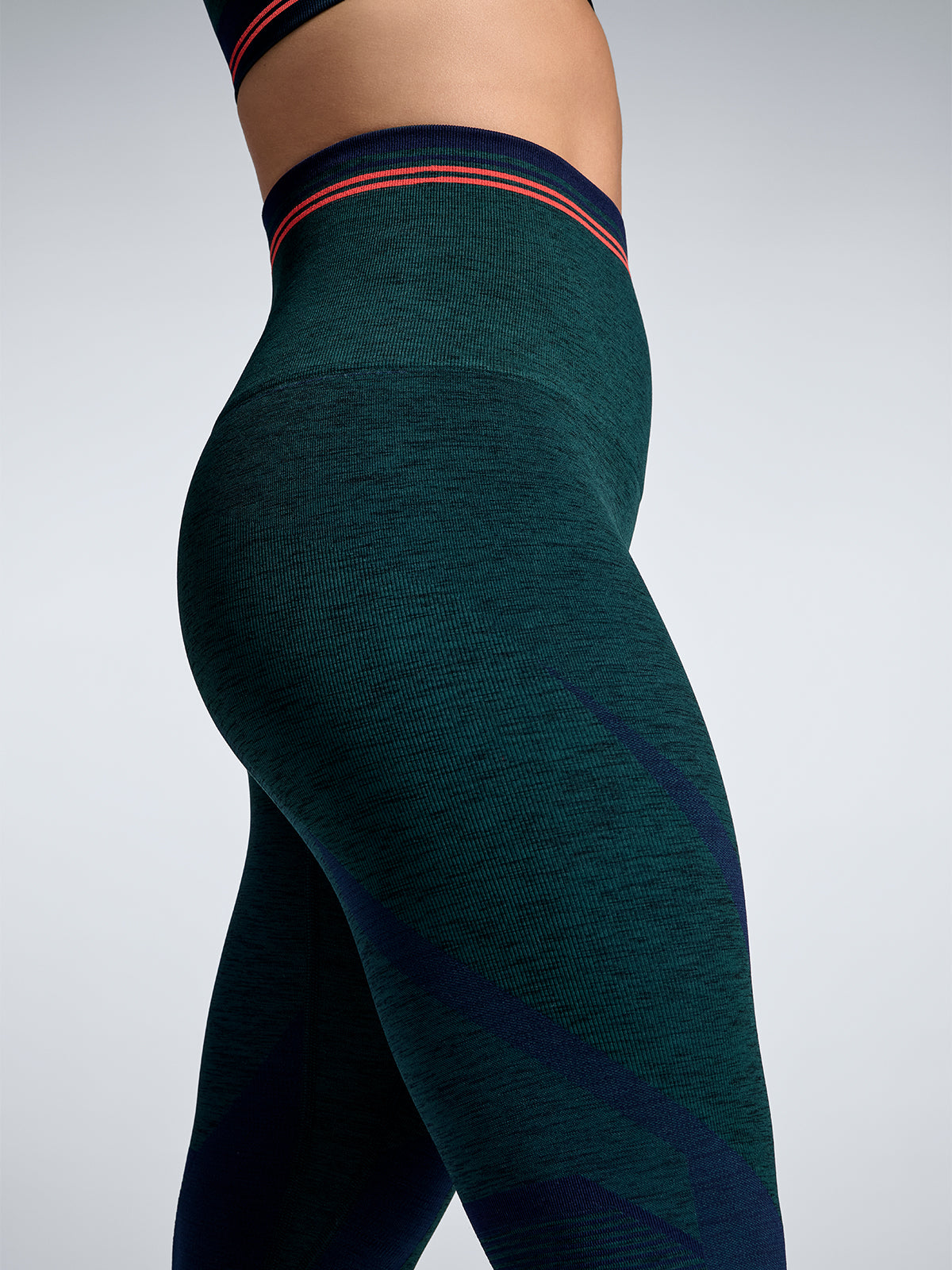 Womens renegade high waisted ankle dark green marl leggings 7