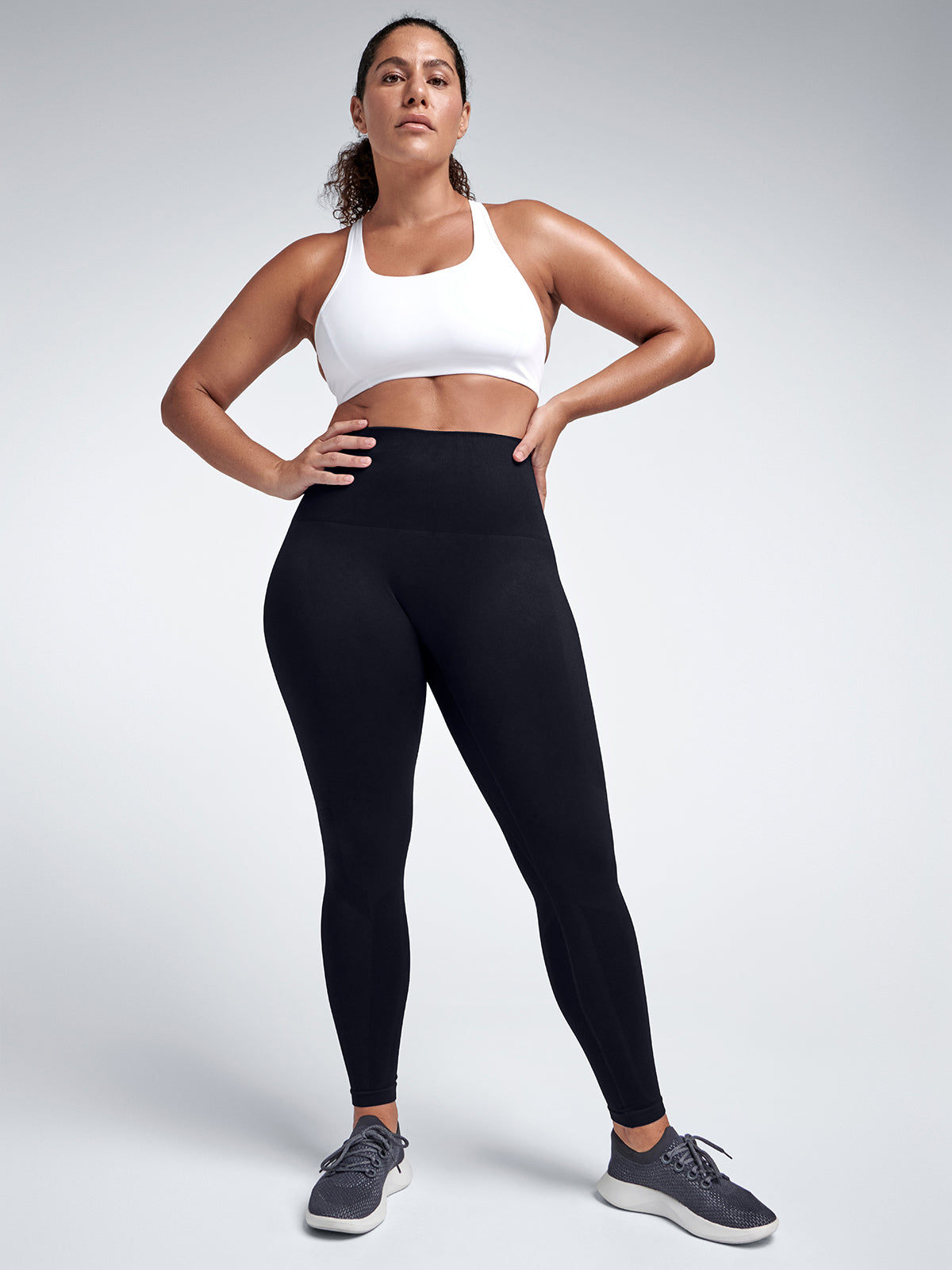 Womens streamline super high waisted full black leggings 5