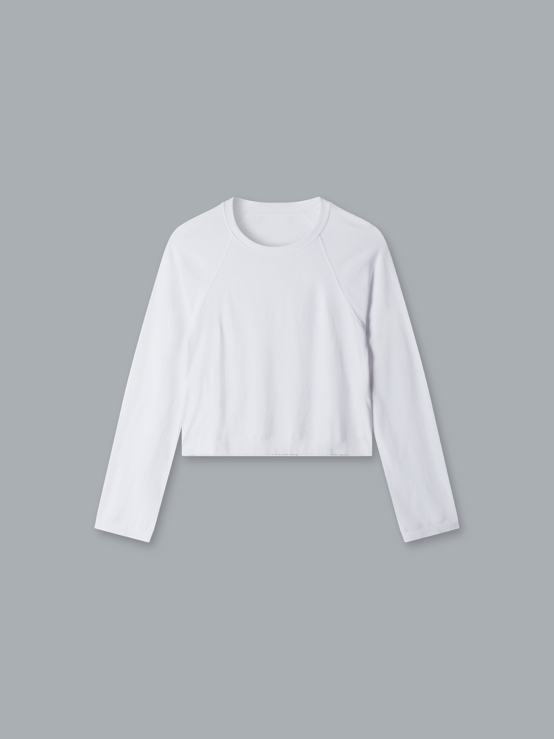 HERE TODAY Cropped Long Sleeve Tee White