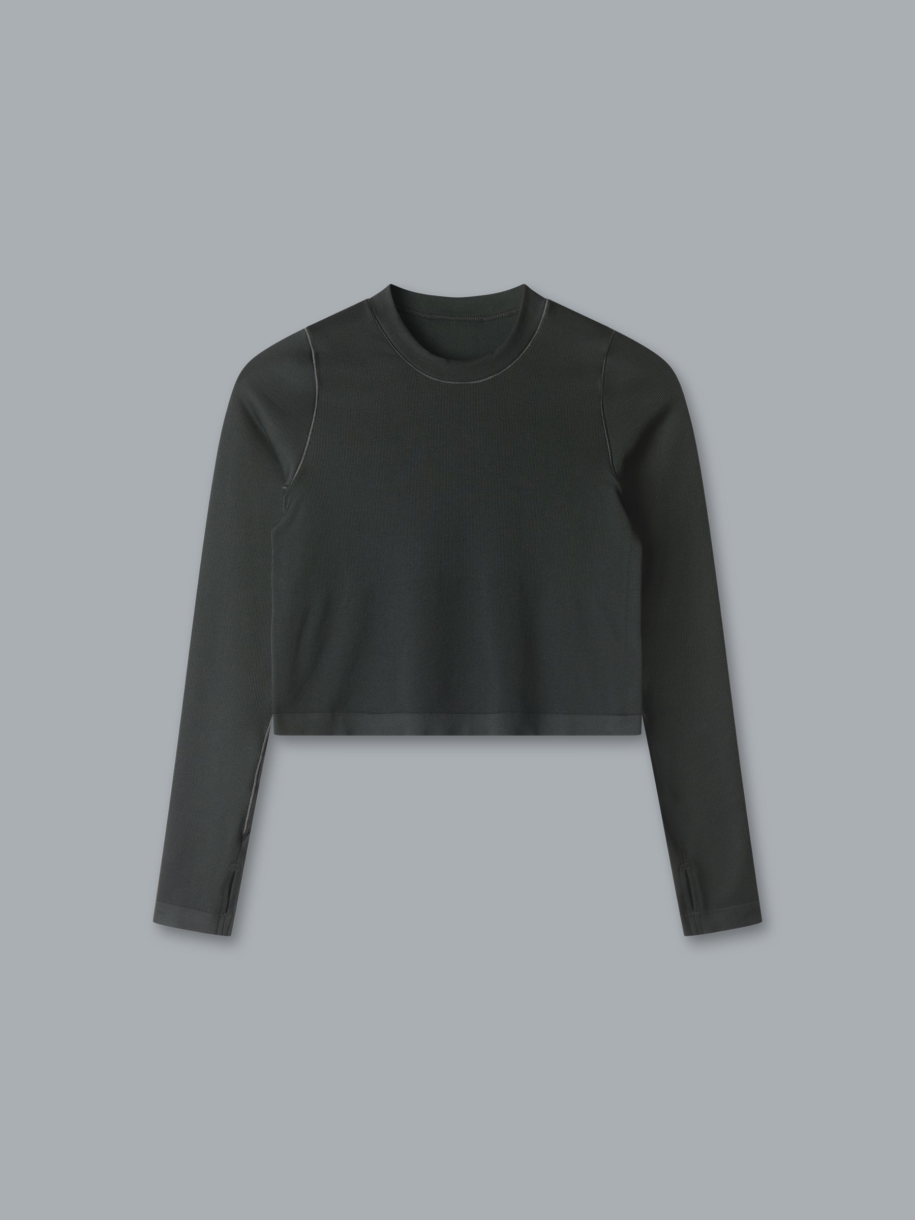 POWER CROP Long Sleeve Top Olive