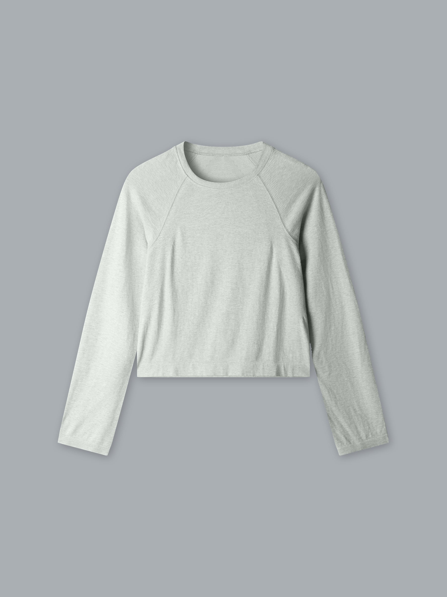 HERE TODAY MELANGE Cropped Long Sleeve Tee Sage Marl
