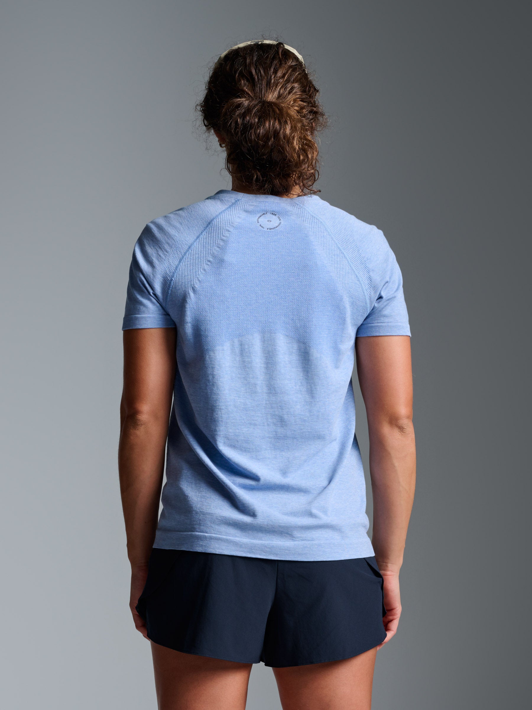 HERE TODAY MELANGE Short Sleeve Tee Blue Marl