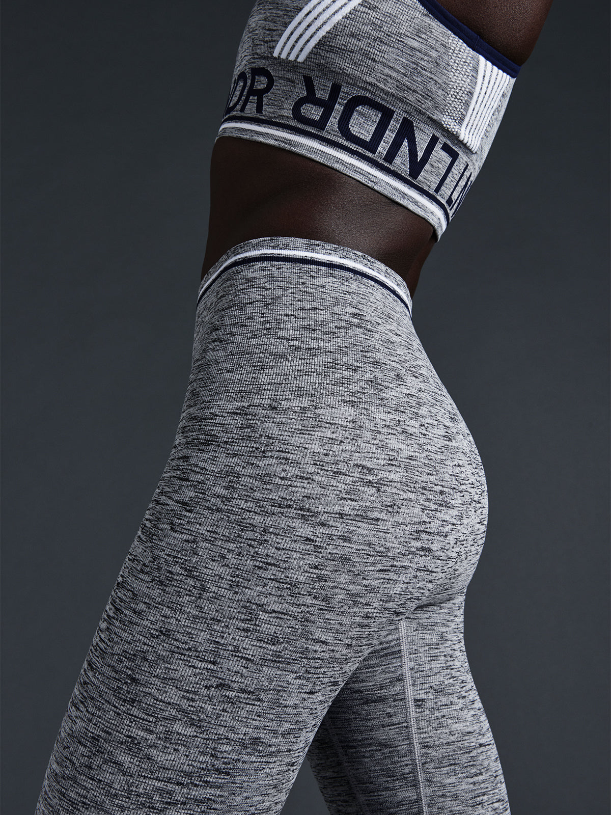 Womens chisel light high waisted ankle length grey leggings 10