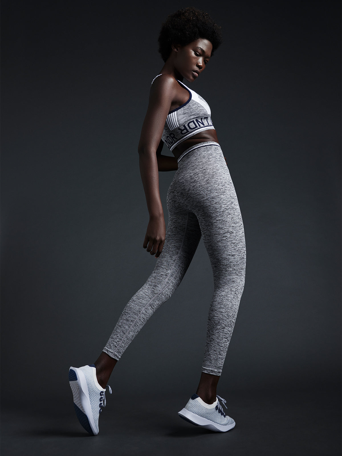 Womens chisel light high waisted ankle length grey leggings 8