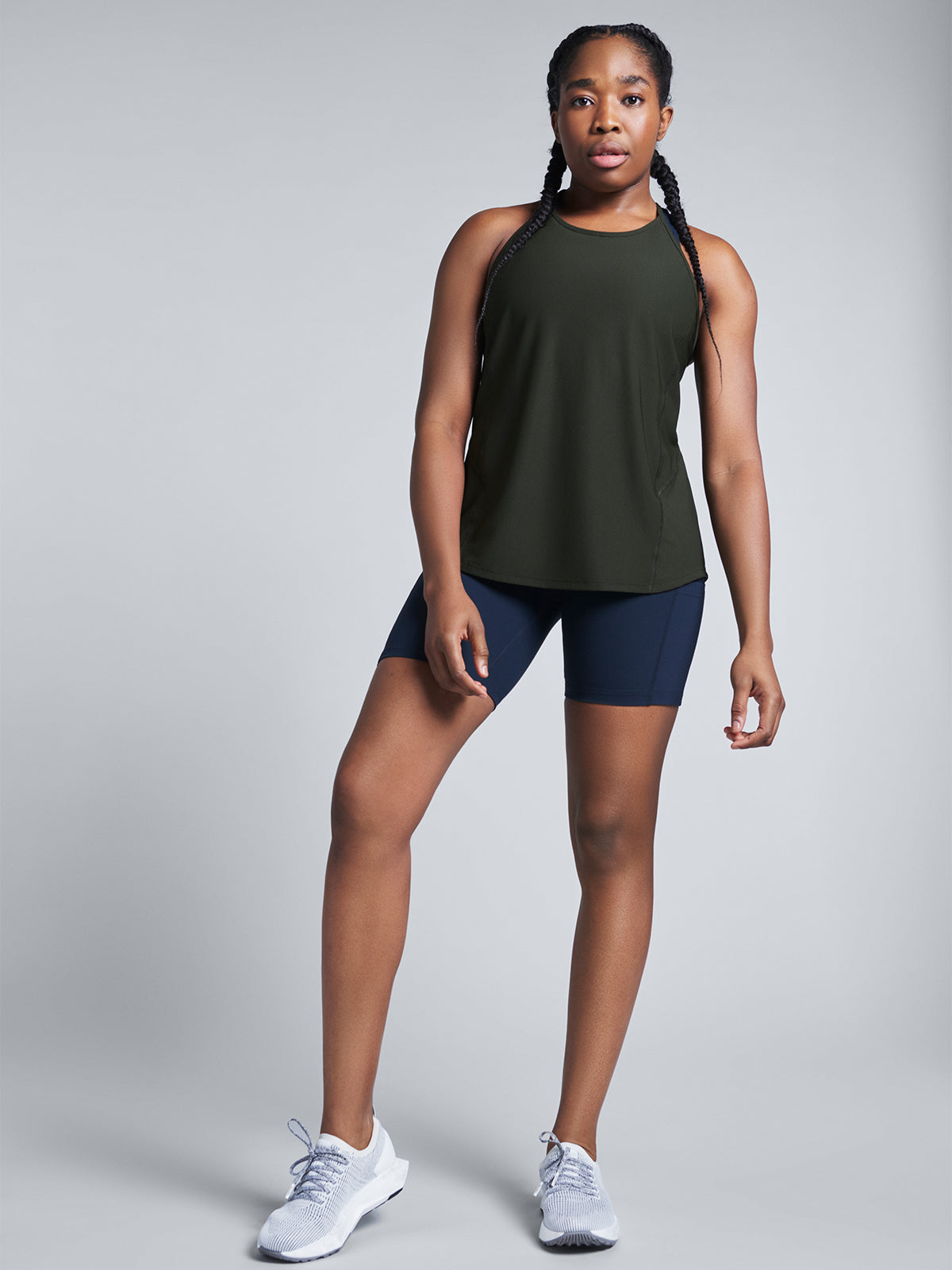 Womens olive green air tank top 3