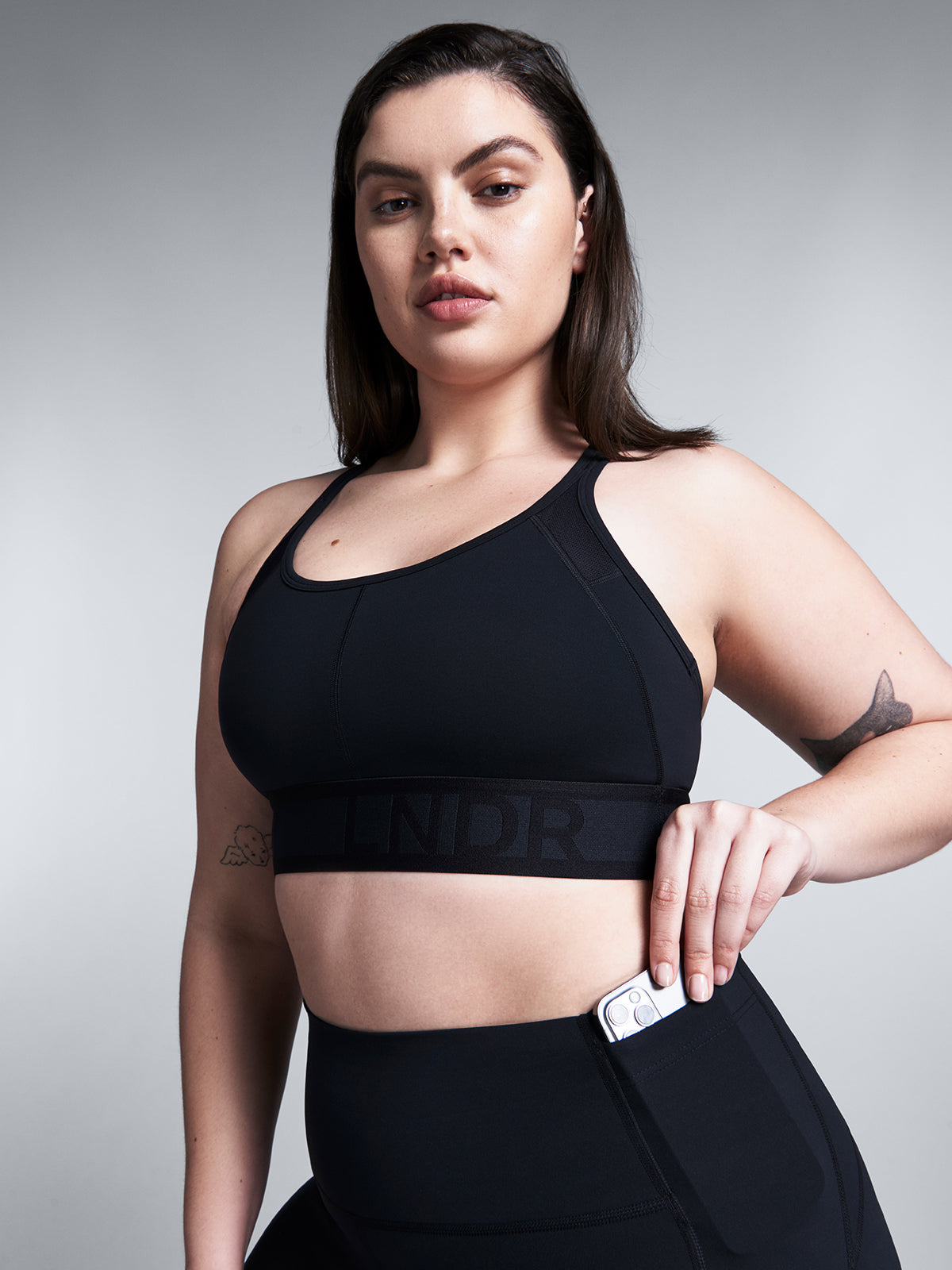 Womens limitless navy black sports bra 7