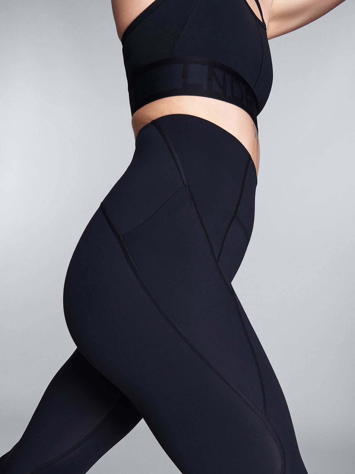 Womens lightspeed high waisted full length black leggings 5