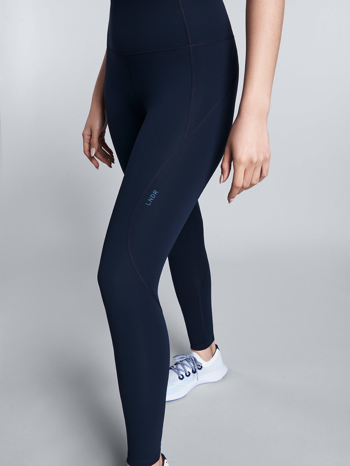 Navy blue shiny leggings best sale