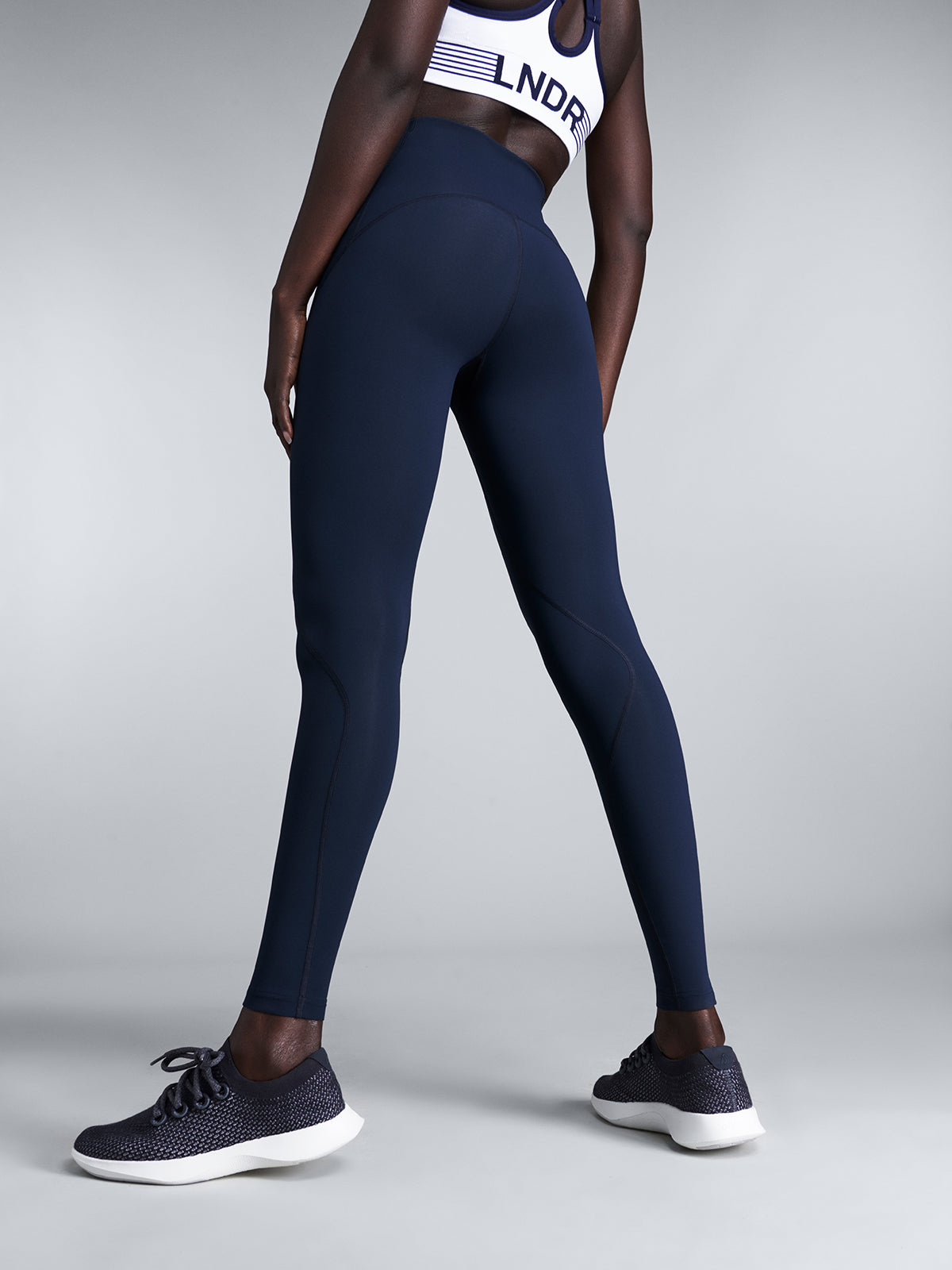 Womens limitless pocket high waisted full length marine blue leggings 5