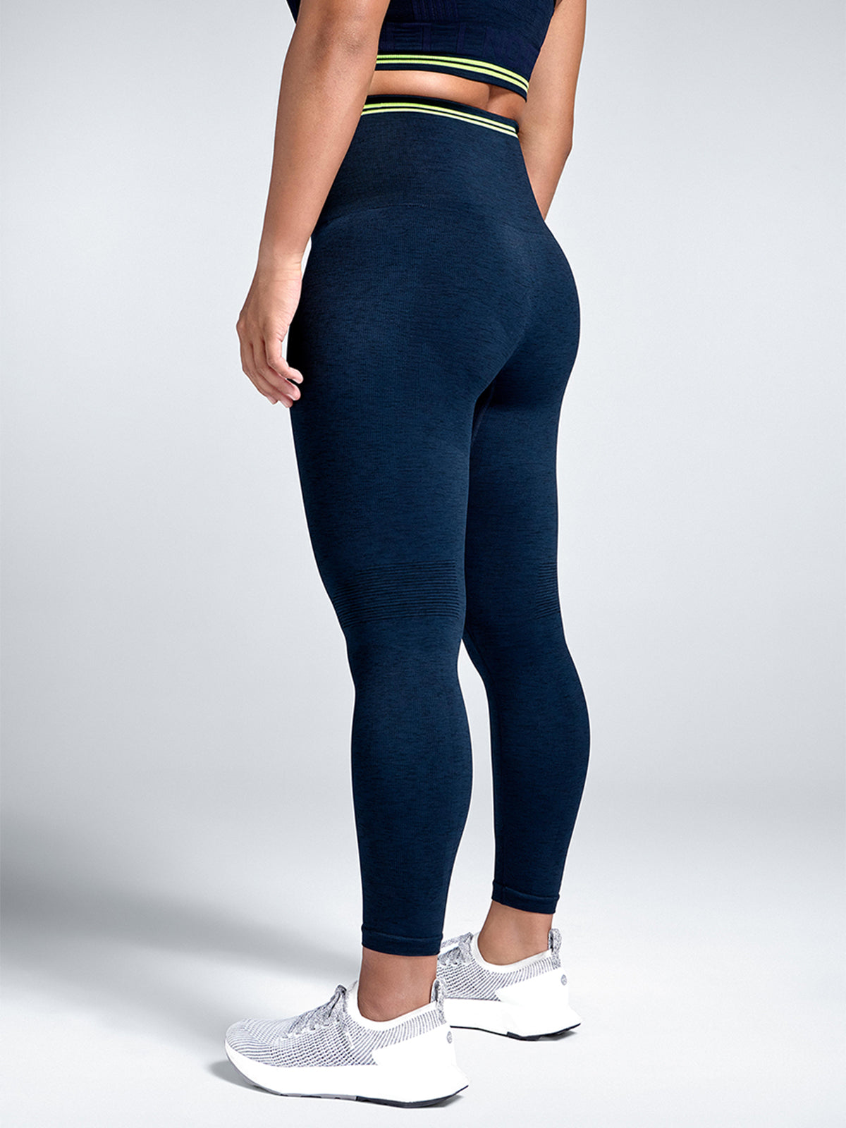 Womens chisel light high waisted ankle length navy blue leggings 4