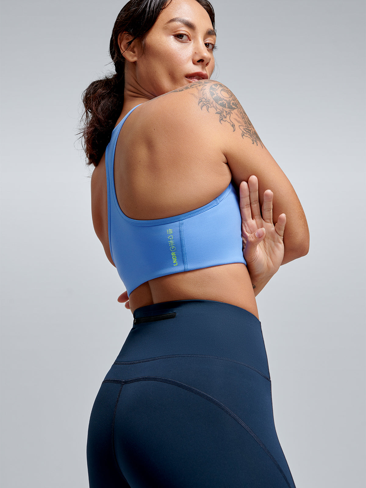 Womens femme fatale vibrant blue sports bra 2