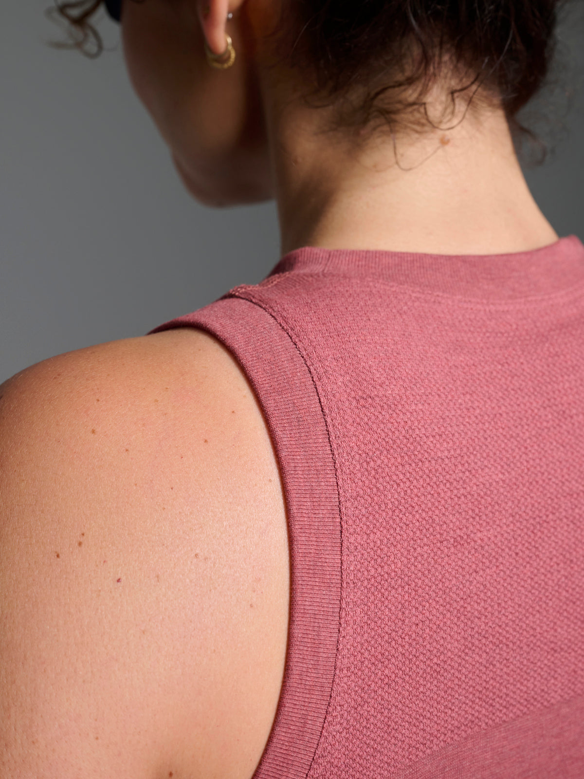 HERE TODAY MELANGE Cropped Tank Earth Marl