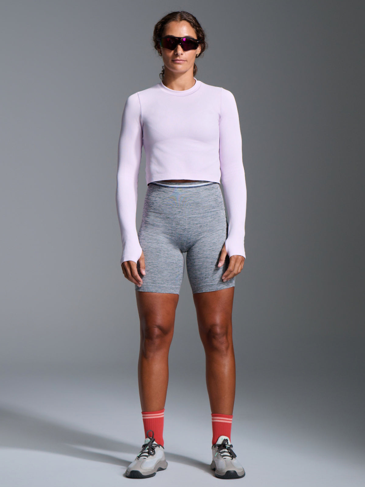 POWER CROP Long Sleeve Top Lilac