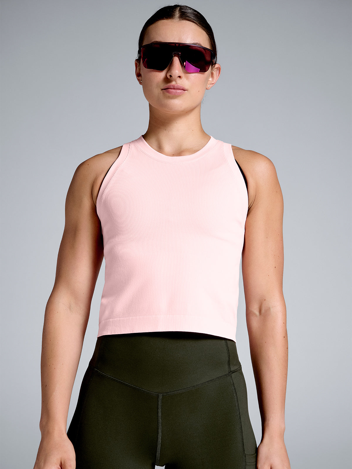 POWER CROP Tank Electric Peach