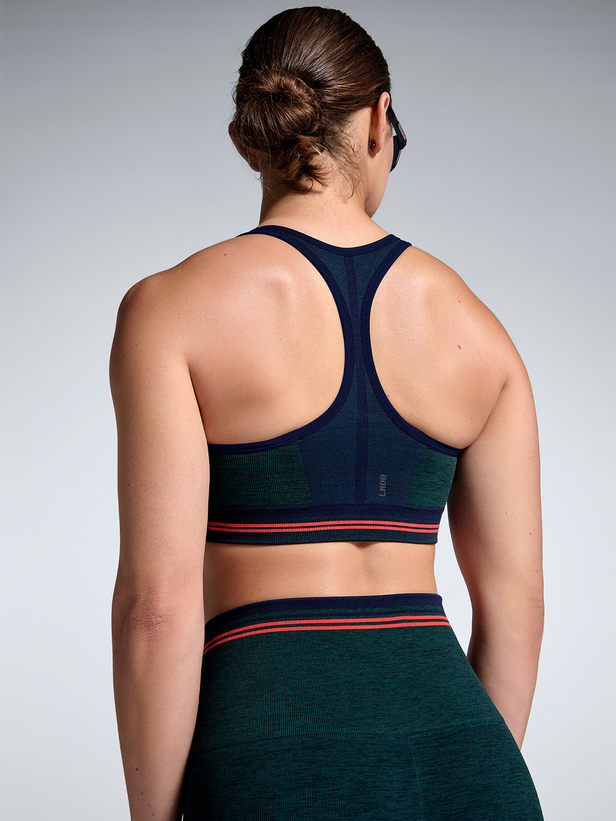 Womens renegade dark green marl sports bra 7
