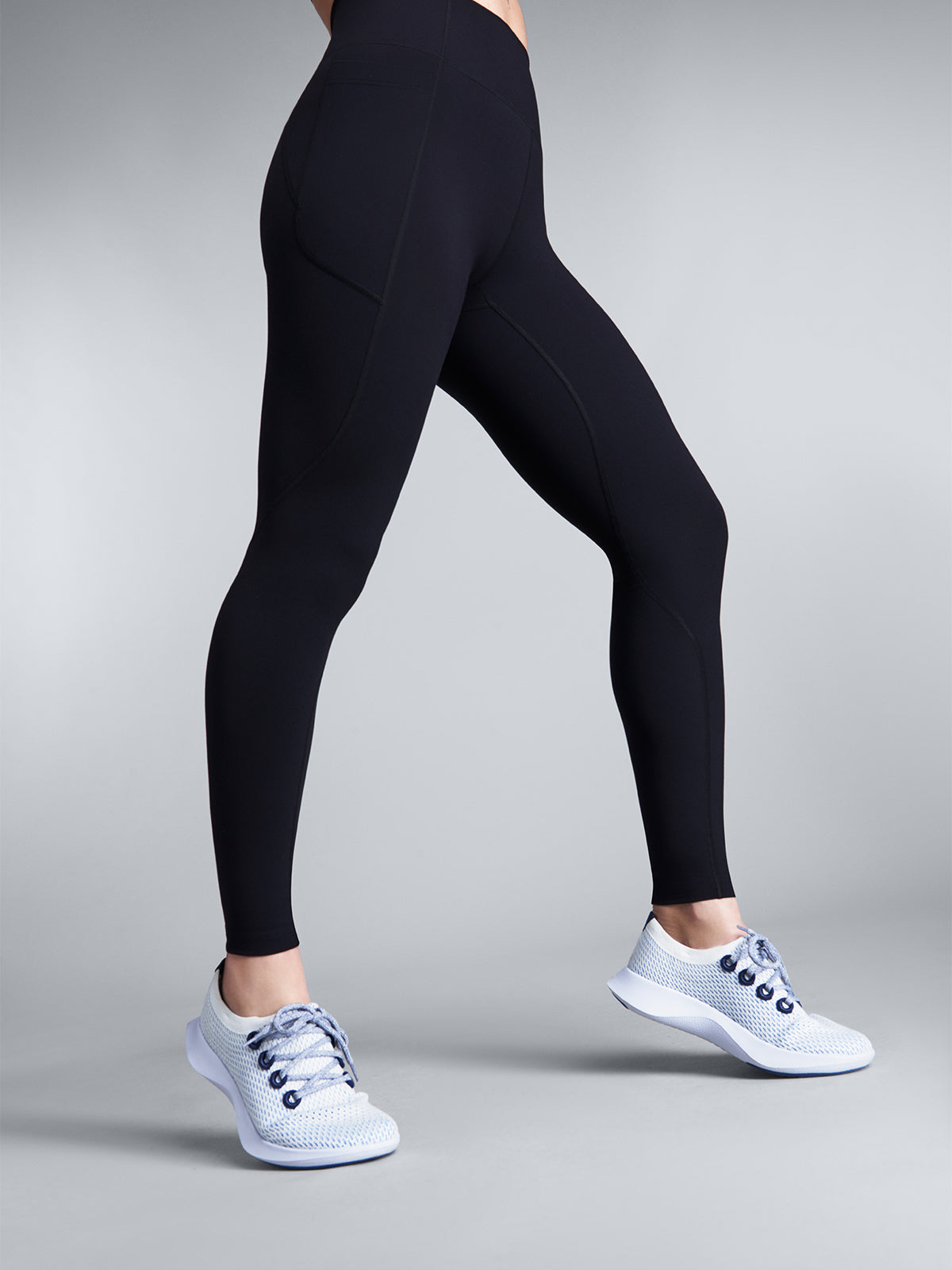 Womens runners full length legging set in black 4