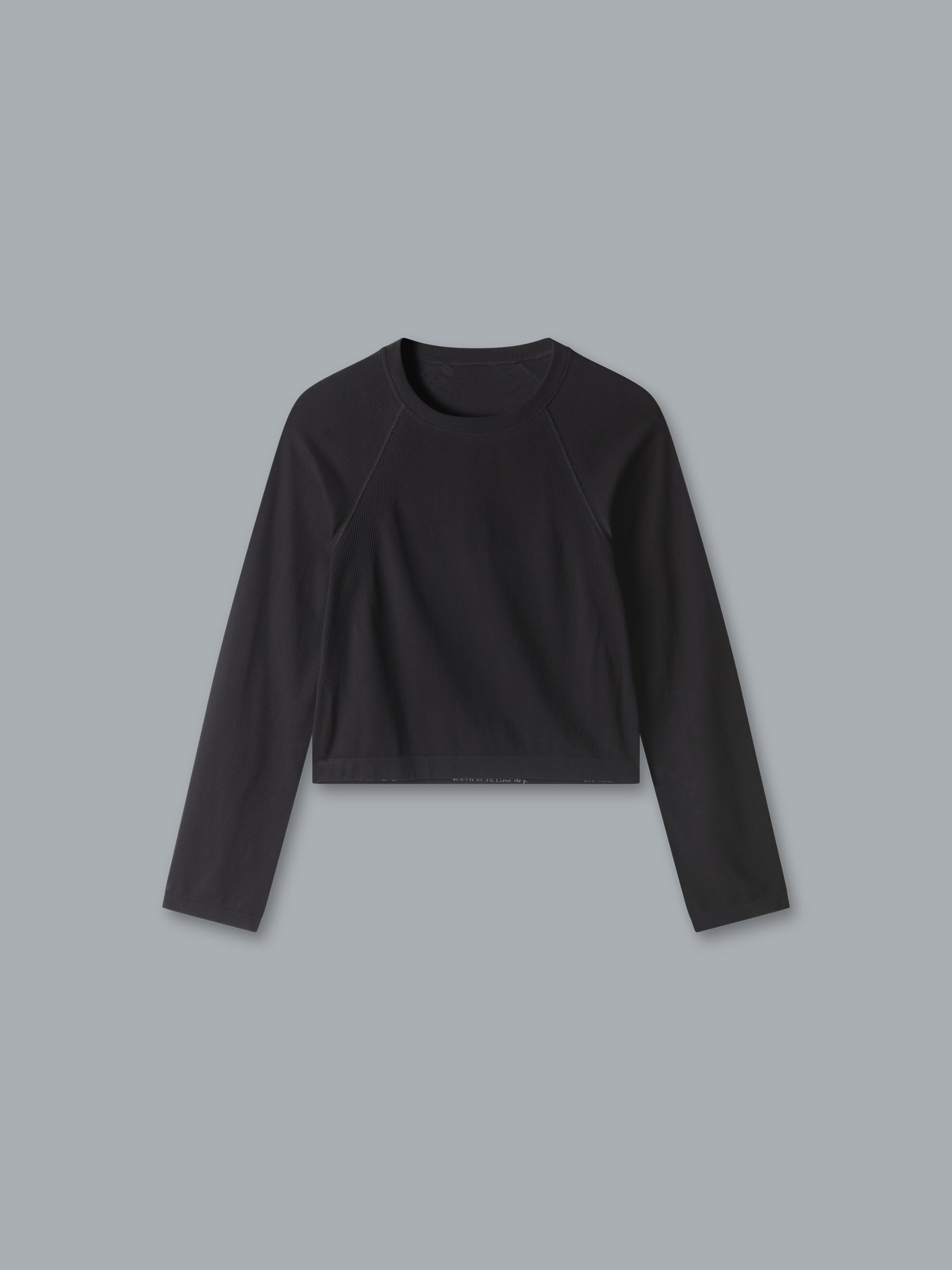 HERE TODAY Cropped Long Sleeve Tee Black