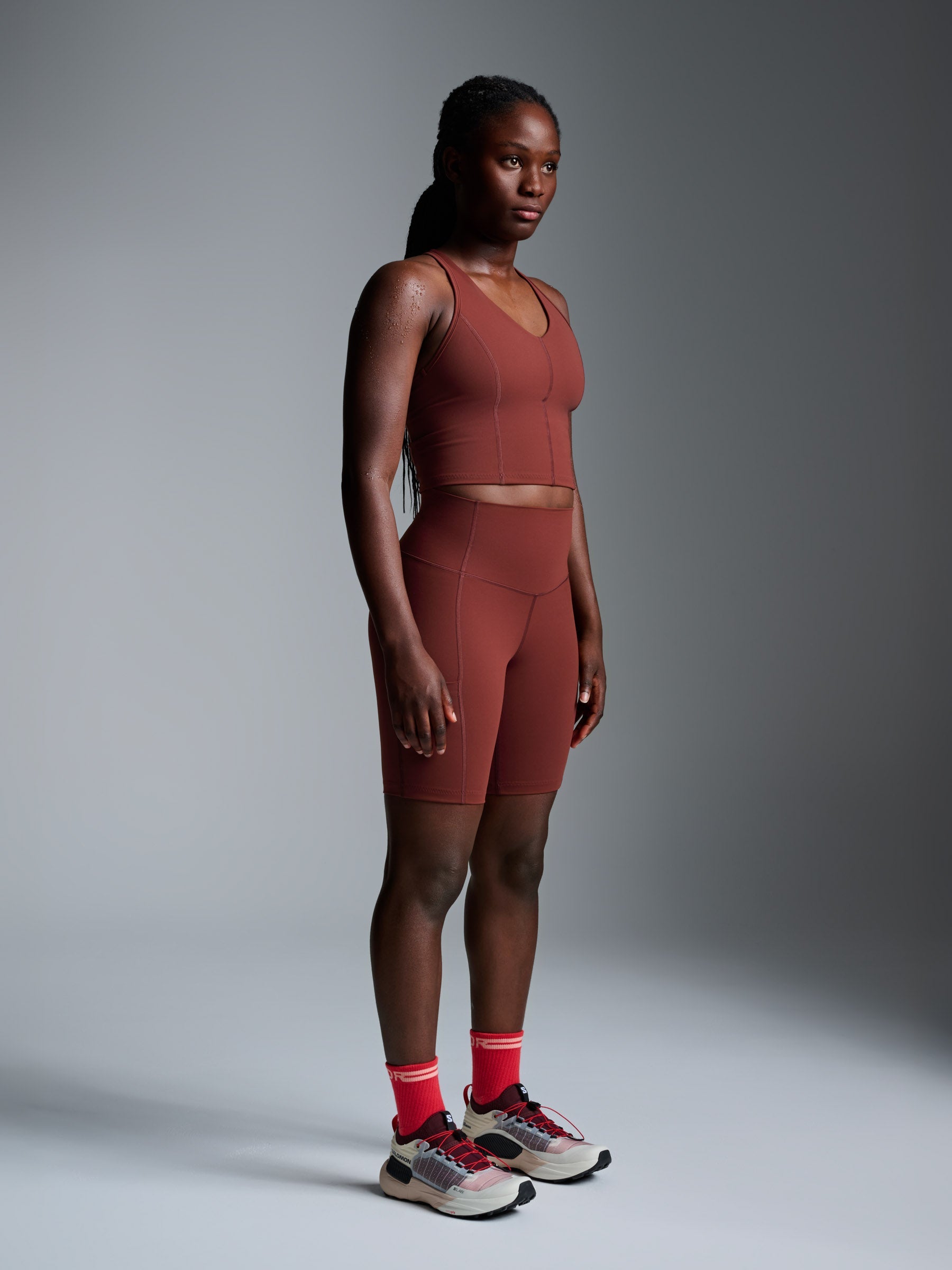 FEMME FATALE Longline Sports Bra Rust