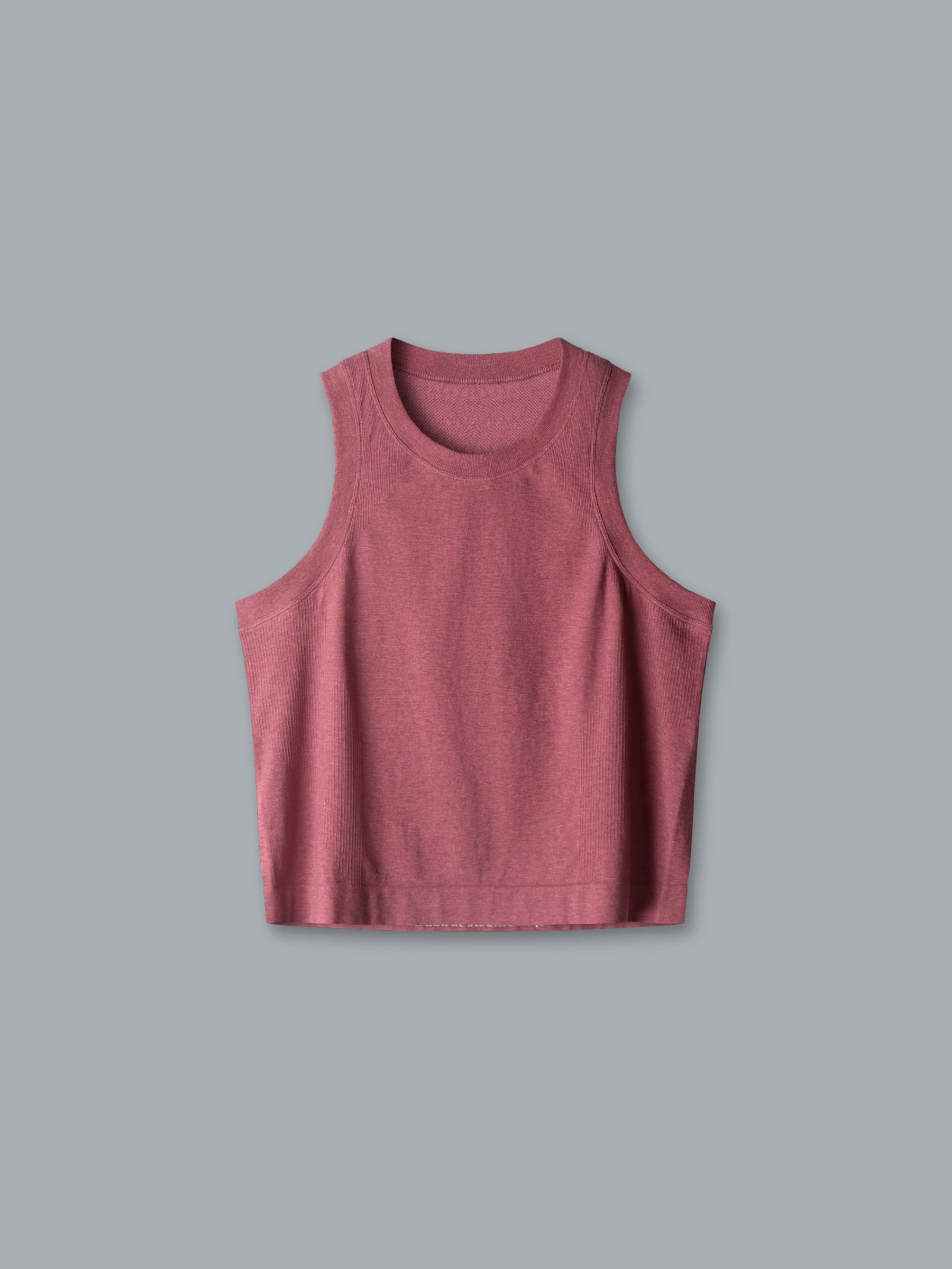 HERE TODAY MELANGE Cropped Tank Earth Marl