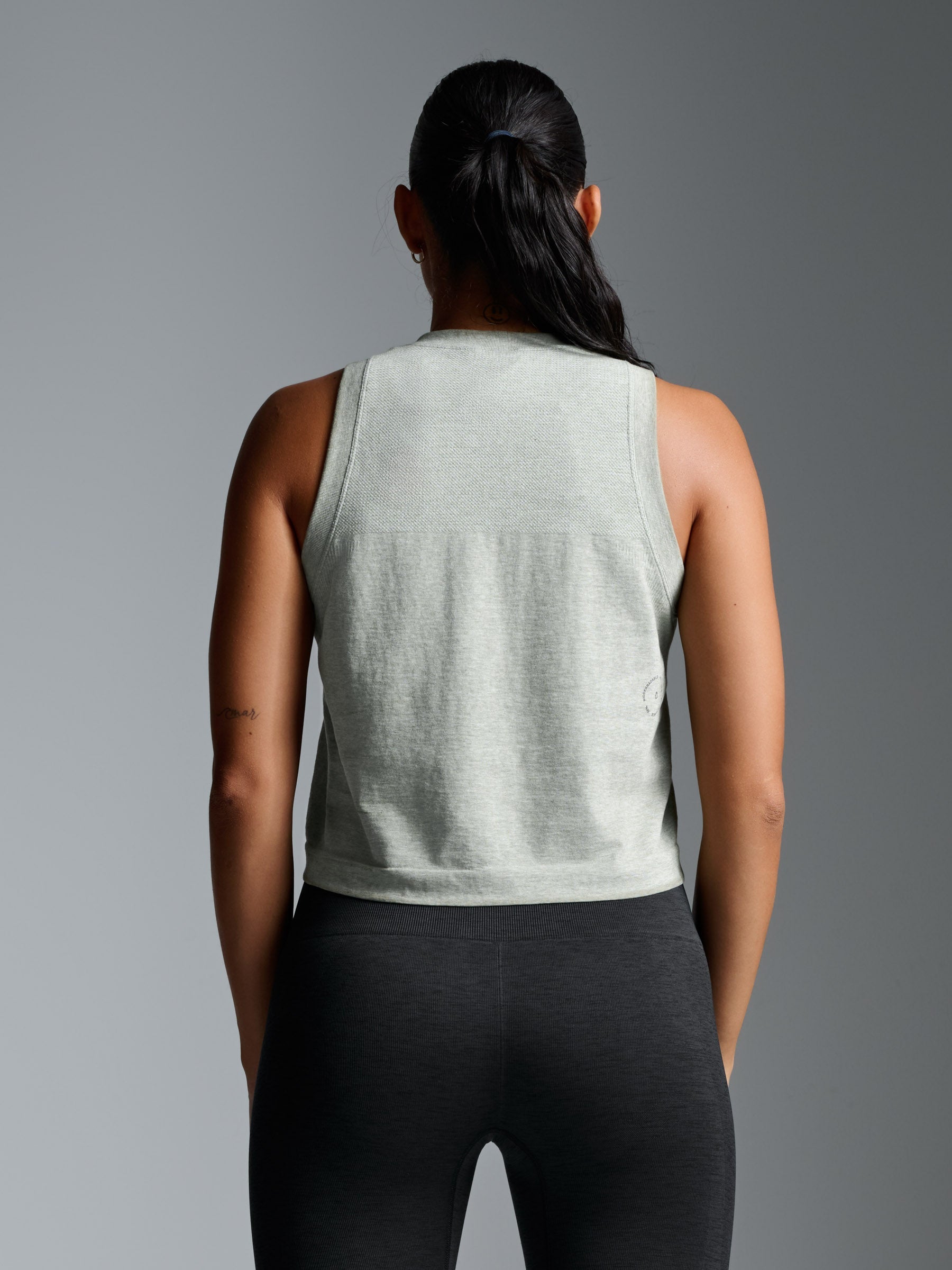 HERE TODAY MELANGE Cropped Tank Sage Marl