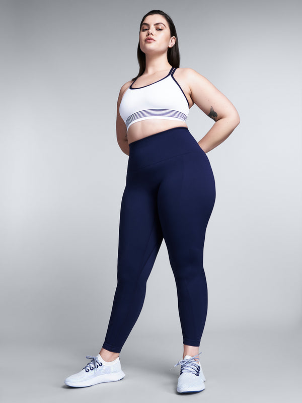 Sonze Workout Running Leggings,Nude Hip Lift Yoga Pants, Sports Tights with  Pockets,Blue A,XL,Plus Size Workout Leggings